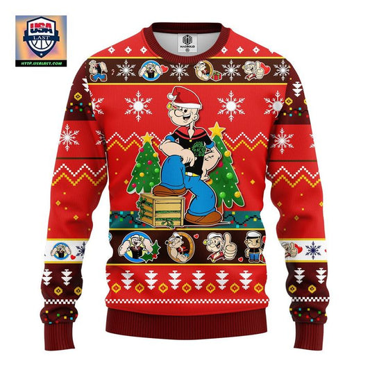 Popeyes Ugly Christmas Sweater Red 1 Amazing Gift Idea Thanksgiving Gift ? Usalast