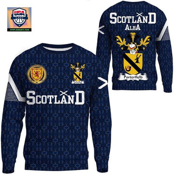 Porterfield Family Crest Sweater Scottish Home ? 1991 Style A7 ? Usalast