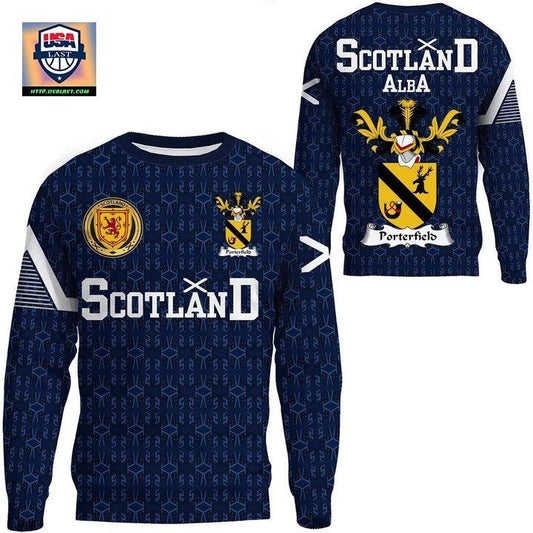 Porterfield Family Crest Sweater Scottish Home ? 1991 Style A7 ? Usalast