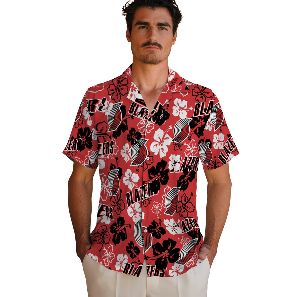 Portland Trail Blazers Hibiscus Bloom Hawaiian Shirt – Moonbestprint