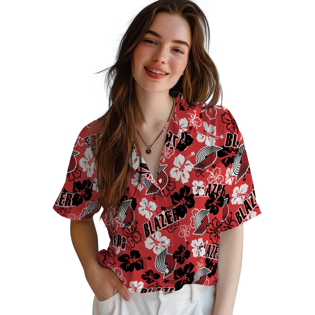 Portland Trail Blazers Hibiscus Bloom Hawaiian Shirt – Moonbestprint