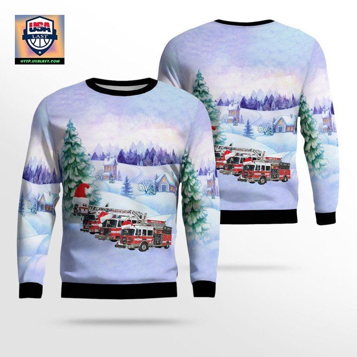 Princeton Junction New Jersey Princeton Junction Fire Company- West Windsor Christmas Sweater 3D ? Usalast