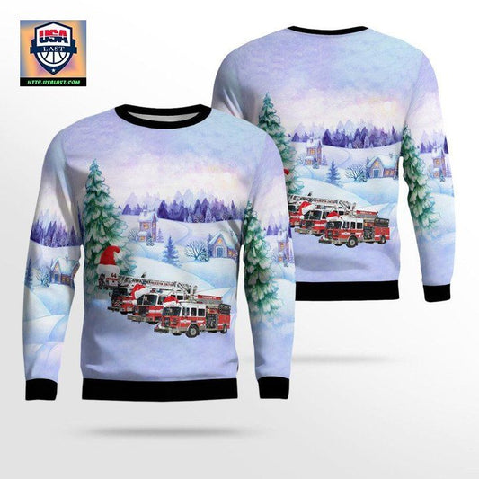 Princeton Junction New Jersey Princeton Junction Fire Company- West Windsor Christmas Sweater 3D ? Usalast