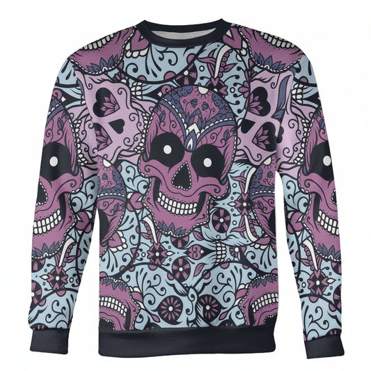 Purple And Light Blue Sugar Skull Sweater ? Usalast