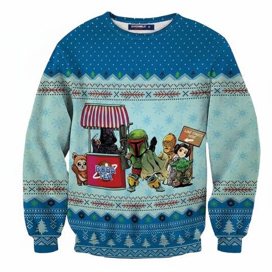 Queue For Bobatea Xmas 3d Ugly Christmas Sweater ? Usalast