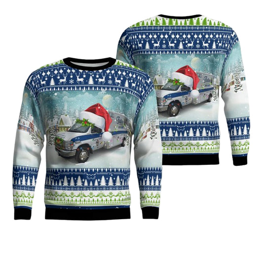Quincy Massachusetts Fallon EMS Christmas Sweater 3D ? Usalast