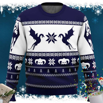 Skyrim Dragon Christmas Sweater - Moonbestprint