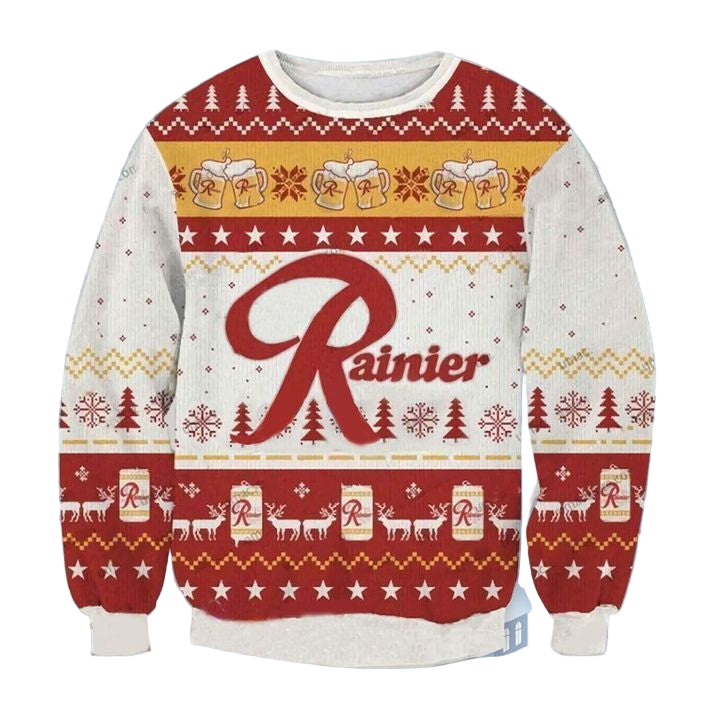 Rainier American Lager Ugly Christmas Sweater 2022 ? Usalast