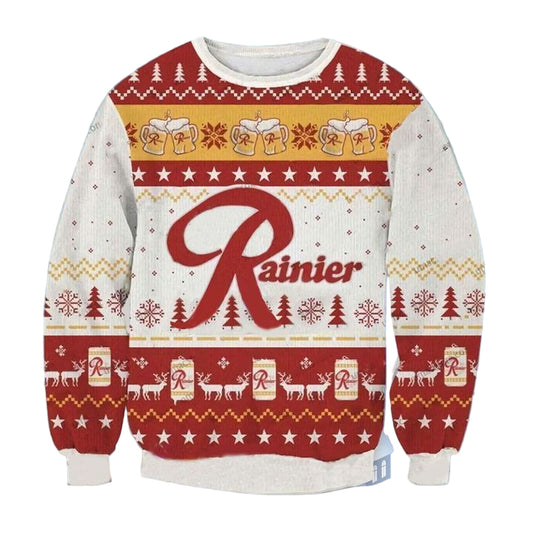 Rainier American Lager Ugly Christmas Sweater 2022 ? Usalast