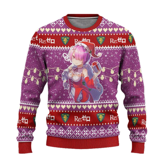 Ram Anime Ugly Christmas Sweater Custom Re Zero Xmas Gift ? Usalast