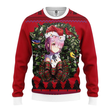 Ram Render Rezero Ram Anime Noel Mc Ugly Christmas Sweater Thanksgiving Gift ? Usalast