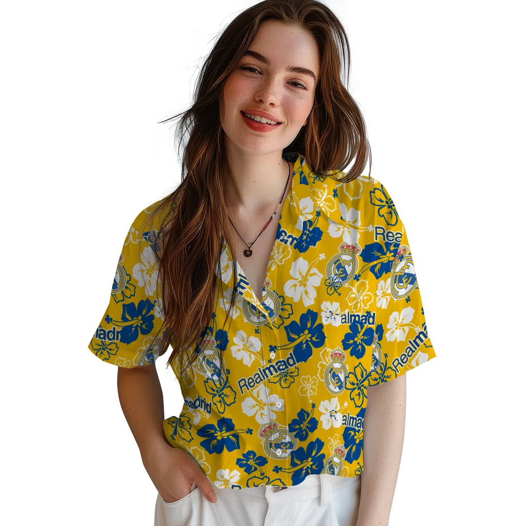 Real Madrid Hibiscus Bloom Hawaiian Shirt – Moonbestprint