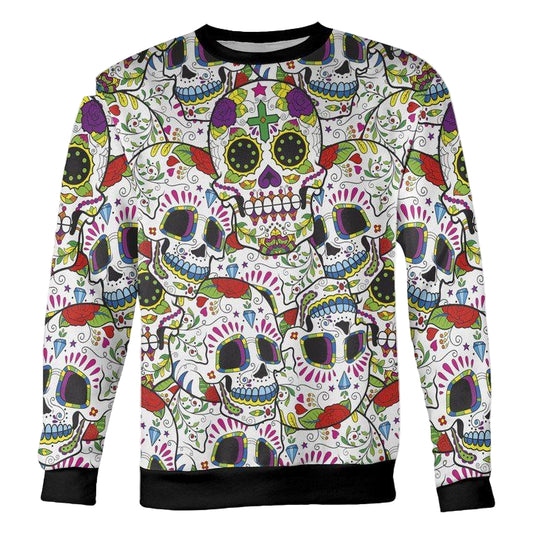 Really Colorful Sugar Skull Sweater ? Usalast