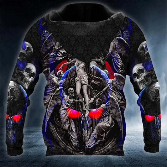 Reaper Doors Skull 3D All Over Print Hoodie -Moonbestprint