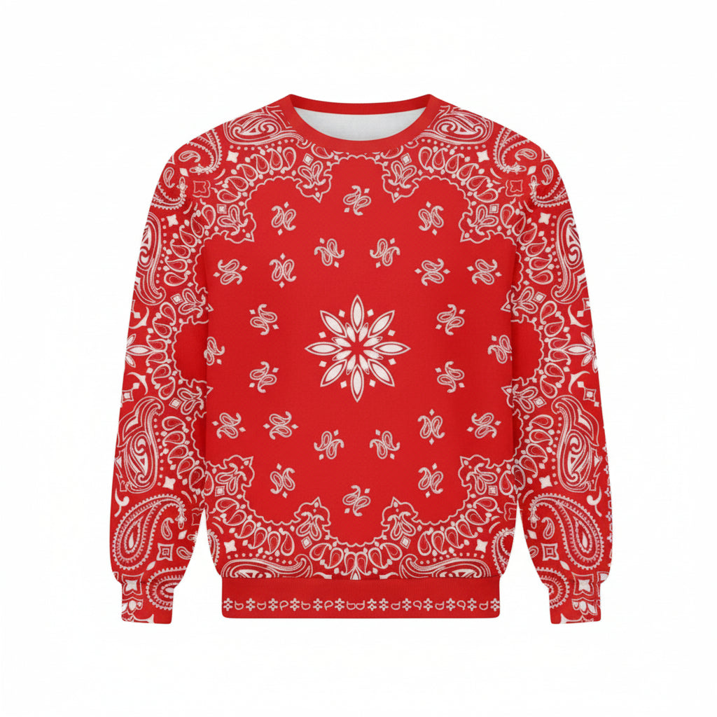 Red Bandana Crewneck Sweater ? Usalast