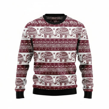 Red Elephant Mandala Ugly Christmas Sweater 2022 ? Usalast