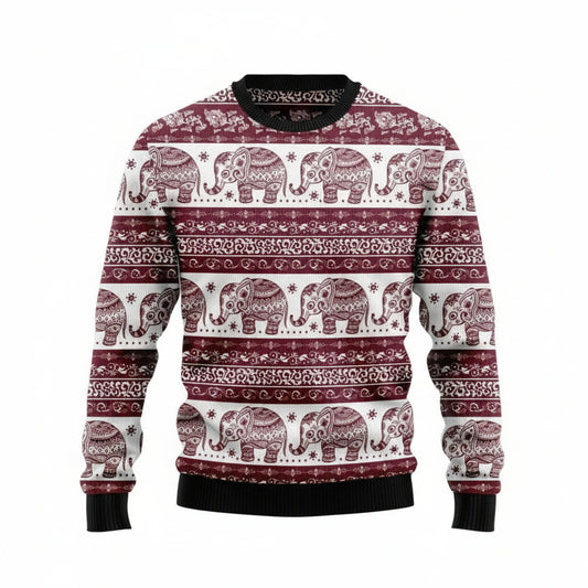Red Elephant Mandala Ugly Christmas Sweater 2022 ? Usalast
