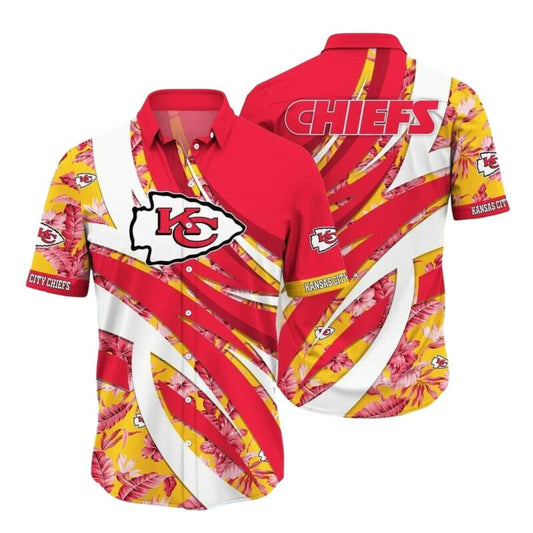 Kansas City Chiefs Red Hot Tropical Hawaiian Shirt Unisex Graphic Tee - Moonbestprint