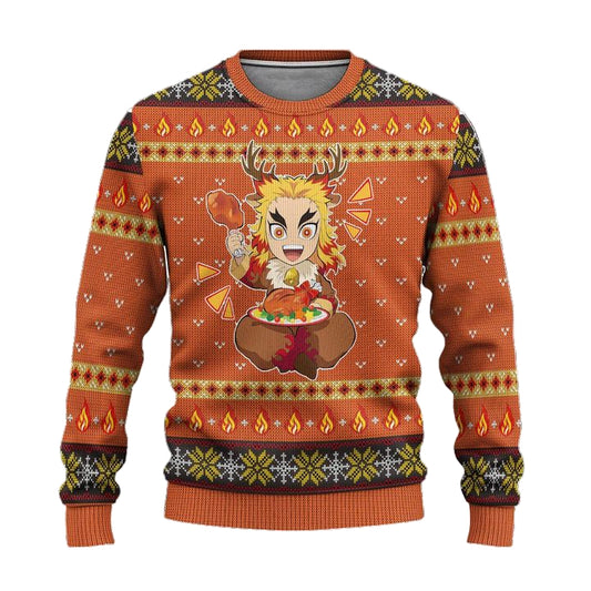 Rengoku Demon Slayer Anime Ugly Christmas Sweater Xmas Gift ? Usalast