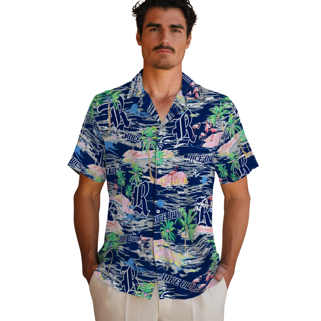 Rice Owls Flamingo Retreat 2026 Hawaiian Shirt – Moonbestprint