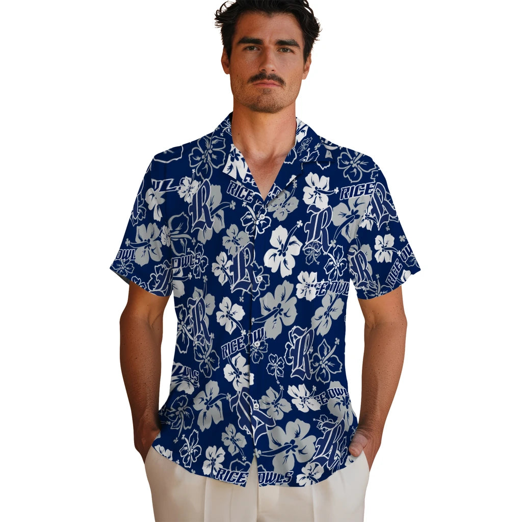 Rice Owls Hibiscus Bloom Hawaiian Shirt – Moonbestprint