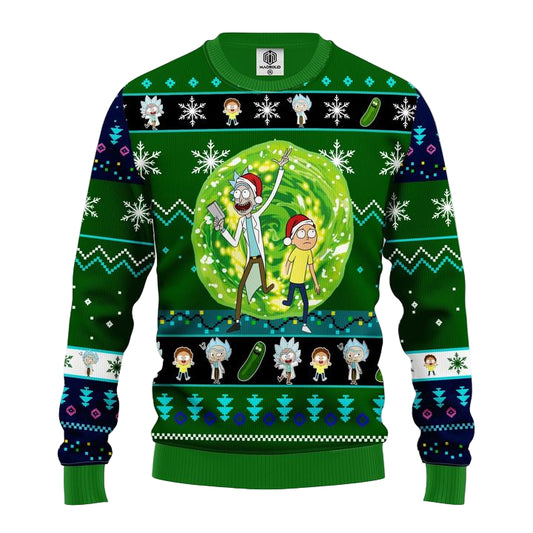 Rick And Morty Ugly Christmas Sweater Green 1 Amazing Gift Idea Thanksgiving Gift ? Usalast
