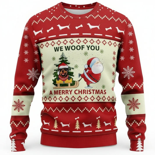 Rottweiler Santa Claus We Woof You A Merry Christmas Sweater Hoodie ? Usalast
