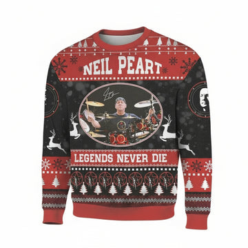 Rush Rock Neil Peart Drummer Legend Never Die Ugly Christmas 3D Sweater ? Usalast