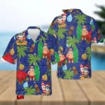 2025 Christmas Tropical Santa Holding Surfboard Hawaiian Shirt – Moonbestprint