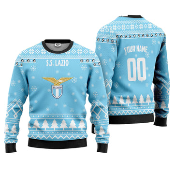 S.S. Lazio Personalized Ugly Christmas Sweater Blue Version ? Usalast
