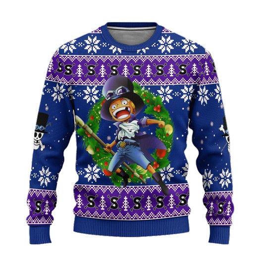 Sabo One Piece Anime Ugly Christmas Sweater Xmas Gift ? Usalast