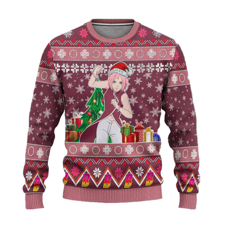 Sakura Uchiha Anime Ugly Christmas Sweater Custom Boruto Xmas Gift ? Usalast