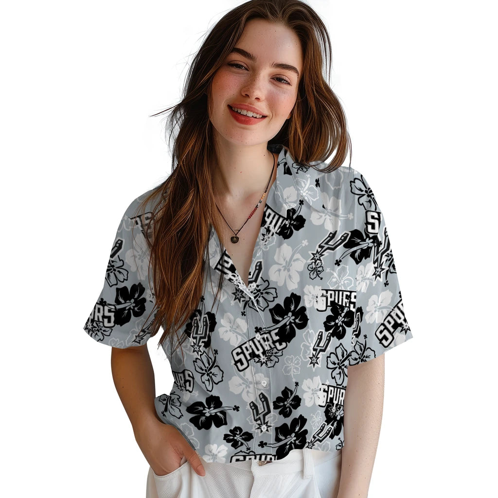 San Antonio Spurs Hibiscus Bloom Hawaiian Shirt – Moonbestprint