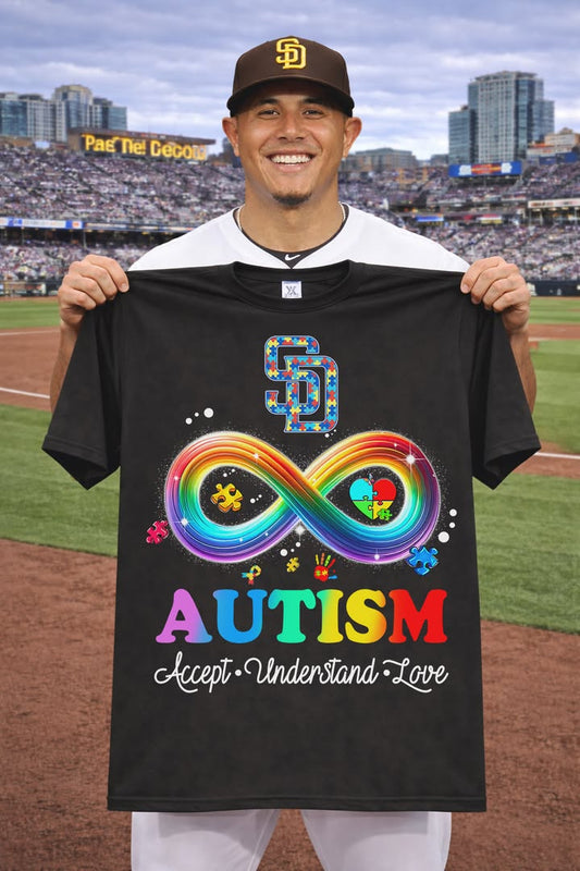 San Diego Padres Autism Awareness TShirt  "Accept Understand Love"  Padres Stand Together | DB26 Moonbestprint
