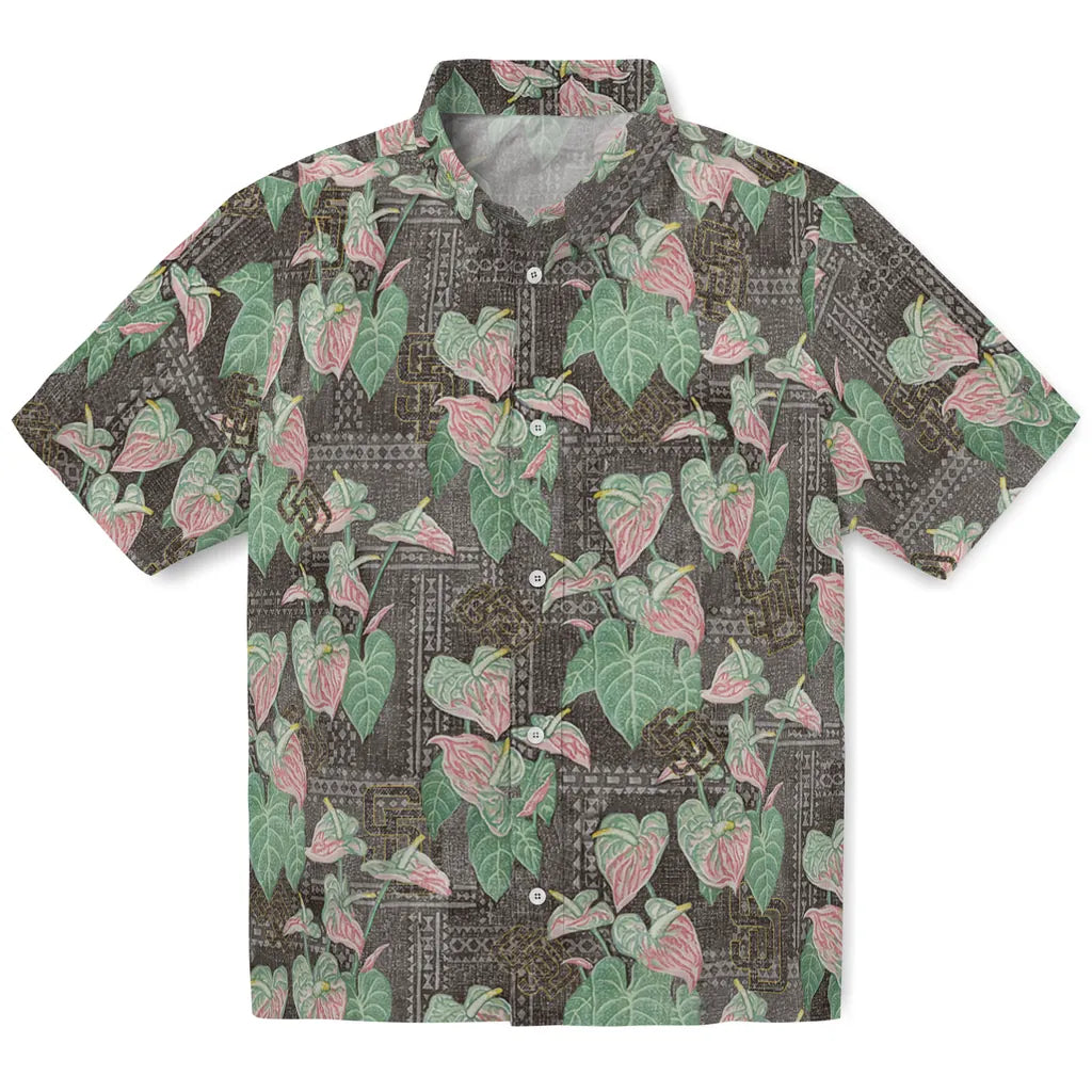 San Diego Padres Hawaiian Shirt - Anthurium Overlay | Moonbestprint
