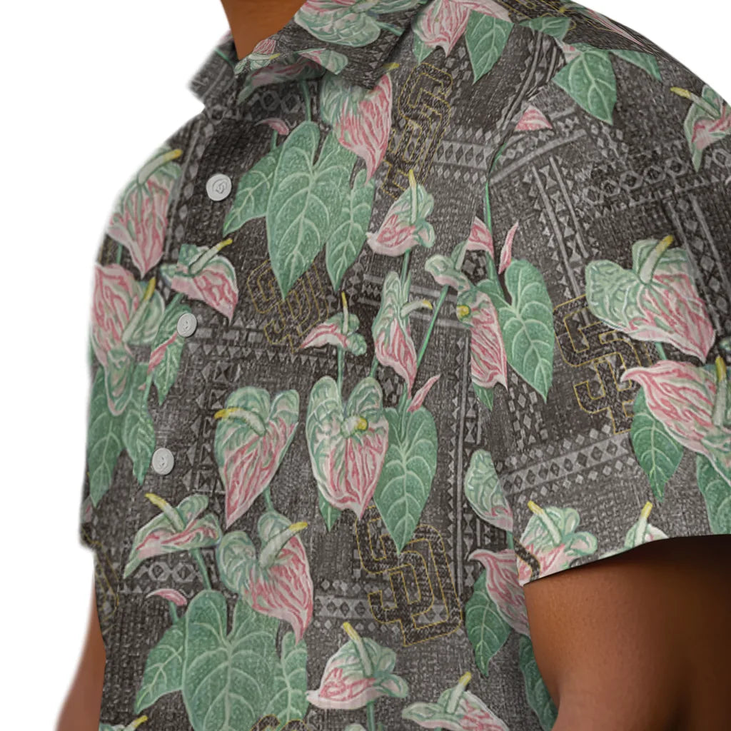 San Diego Padres Hawaiian Shirt - Anthurium Overlay | Moonbestprint