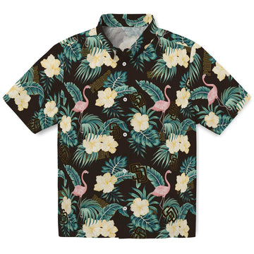 San Diego Padres Hawaiian Shirt - Flamingo and Hibiscus | Moonbestprint