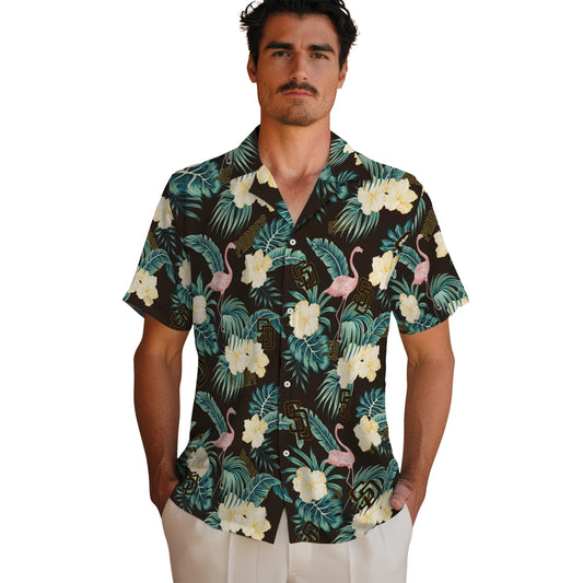 San Diego Padres Hawaiian Shirt - Flamingo and Hibiscus | Moonbestprint