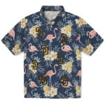San Diego Padres Hawaiian Shirt - Flamingo Hibiscus | Moonbestprint