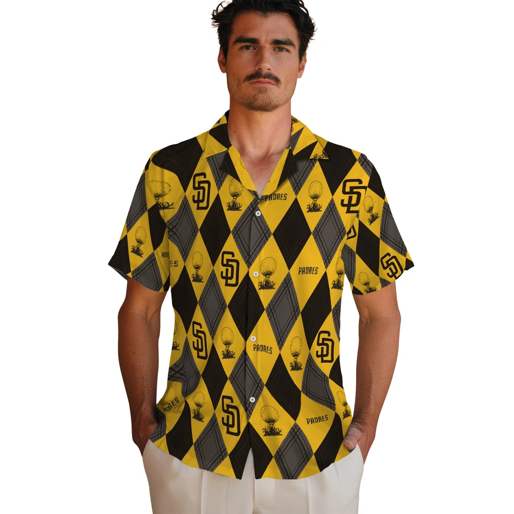 San Diego Padres Hawaiian Shirt - Golfing Plaid | Moonbestprint