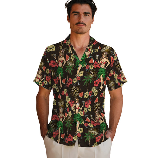 San Diego Padres Hawaiian Shirt - Hawaiian Girls Design | Moonbestprint