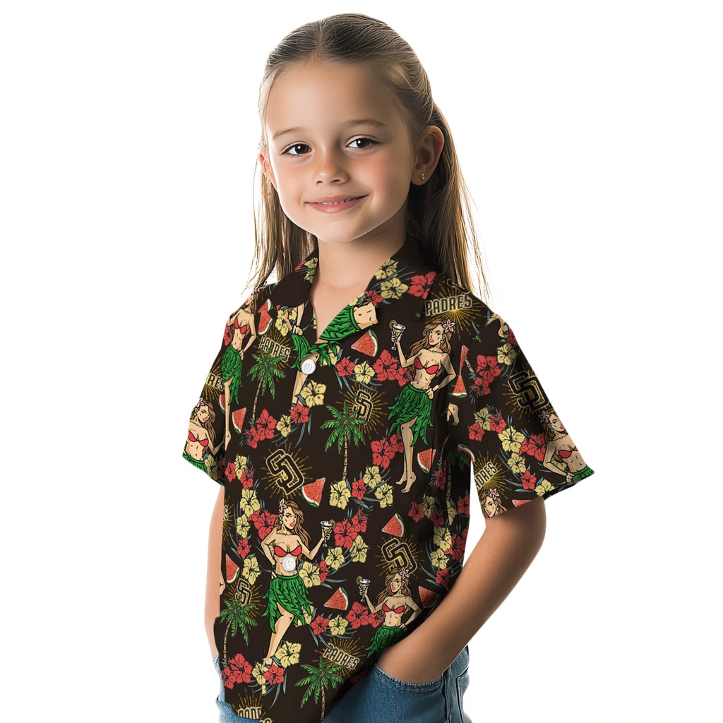 San Diego Padres Hawaiian Shirt - Hawaiian Girls Design | Moonbestprint