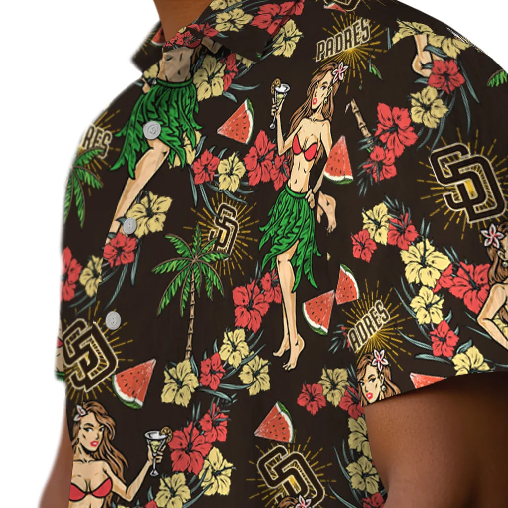 San Diego Padres Hawaiian Shirt - Hawaiian Girls Design | Moonbestprint