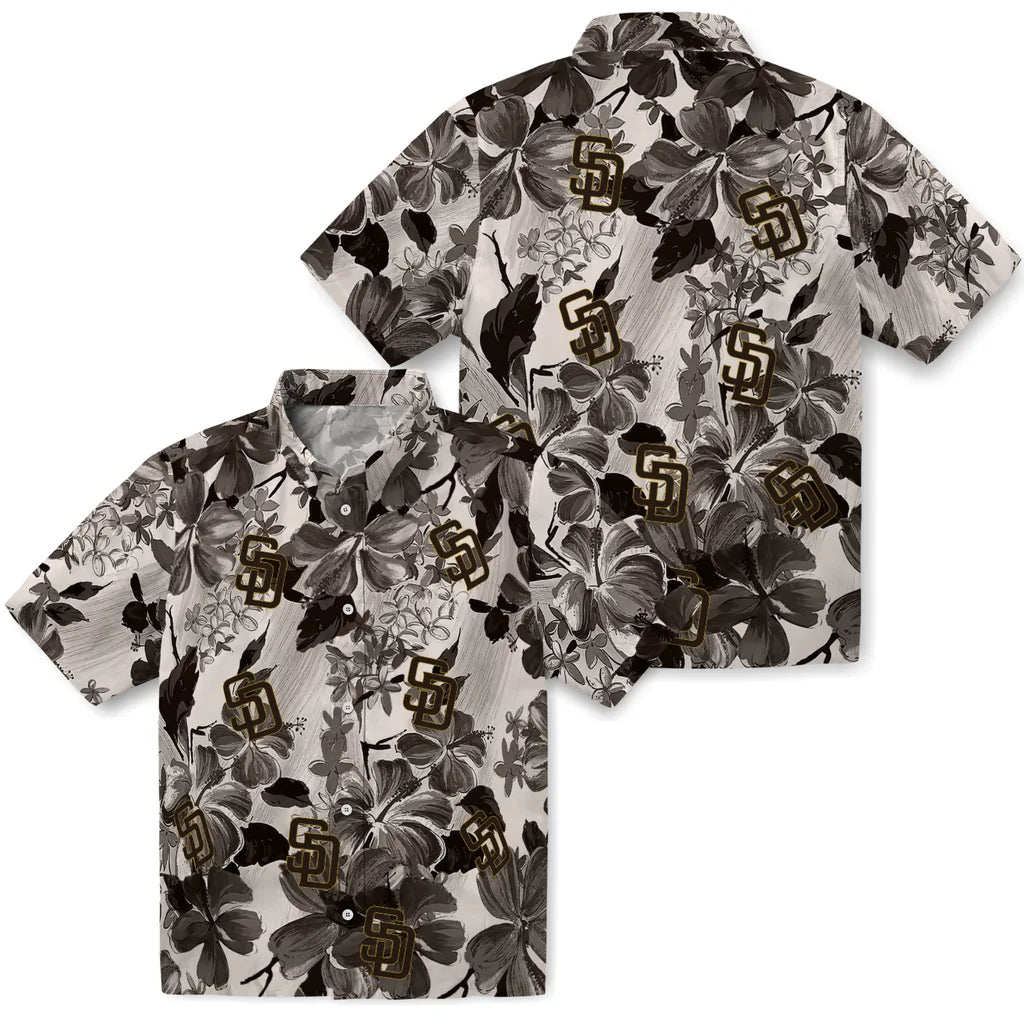 San Diego Padres Hawaiian Shirt - Hibiscus Arrangement | Moonbestprint