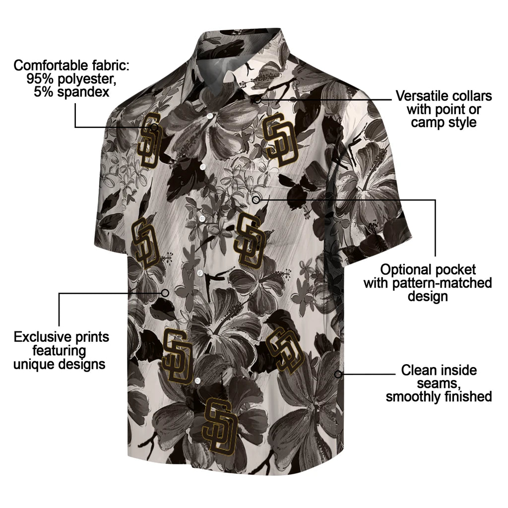San Diego Padres Hawaiian Shirt - Hibiscus Arrangement | Moonbestprint