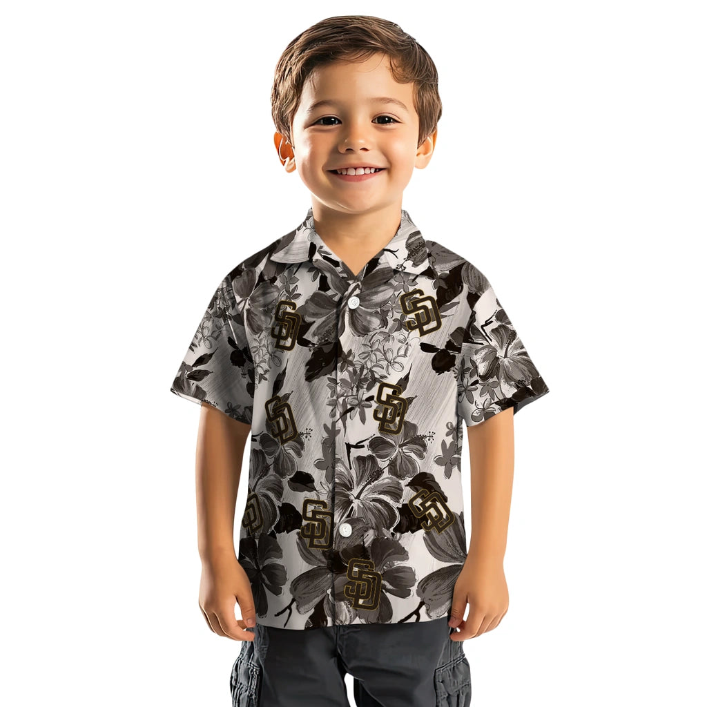 San Diego Padres Hawaiian Shirt - Hibiscus Arrangement | Moonbestprint