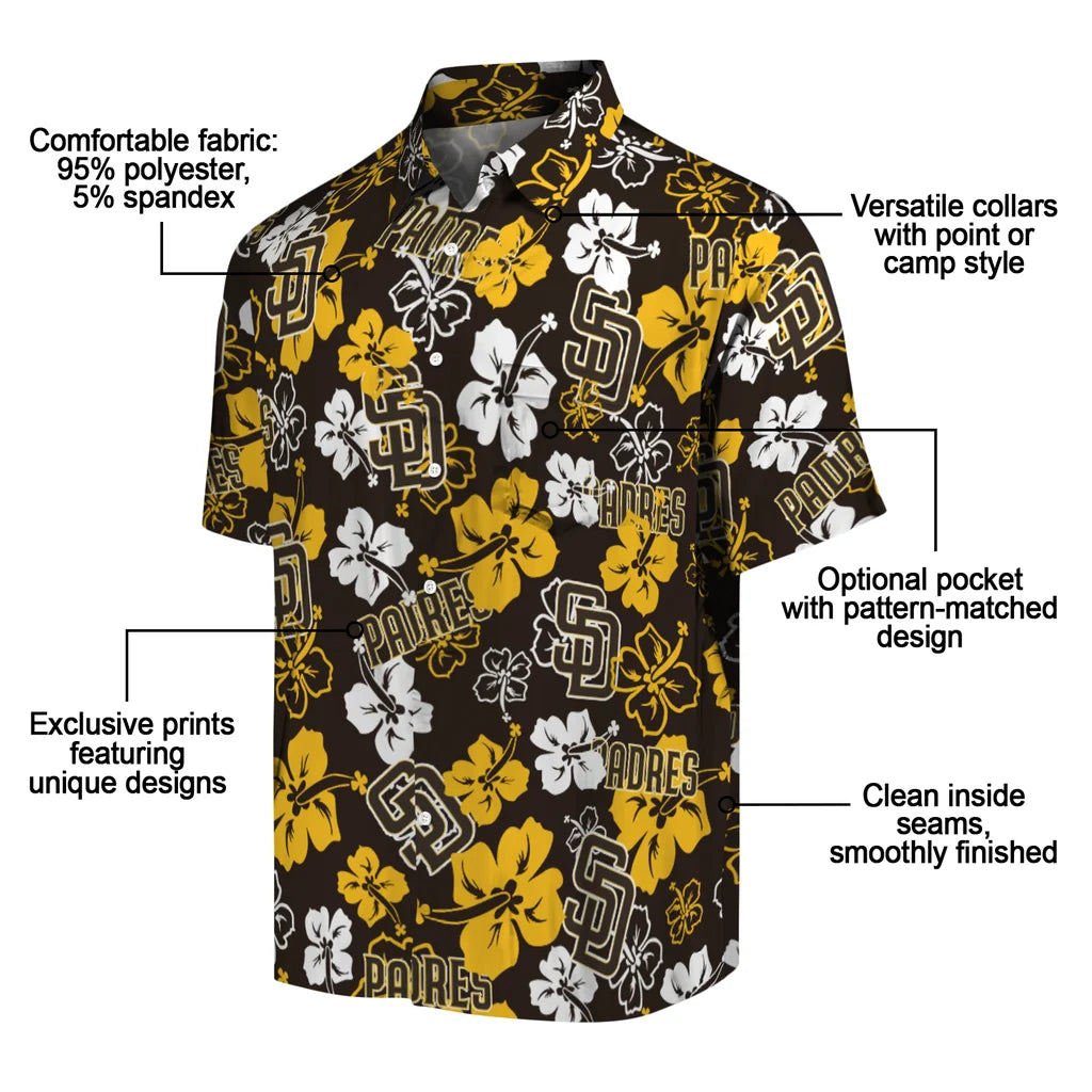 San Diego Padres Hibiscus Bloom Hawaiian Shirt – Moonbestprint
