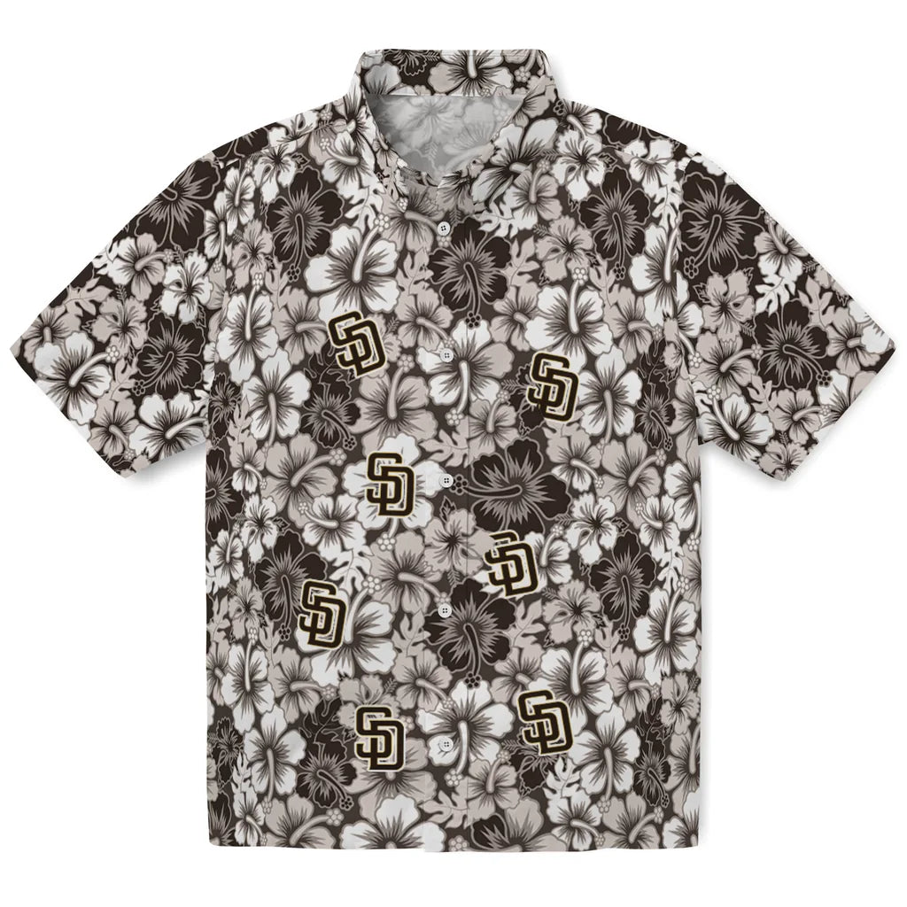 San Diego Padres Hawaiian Shirt - Hibiscus Blooms | Moonbestprint
