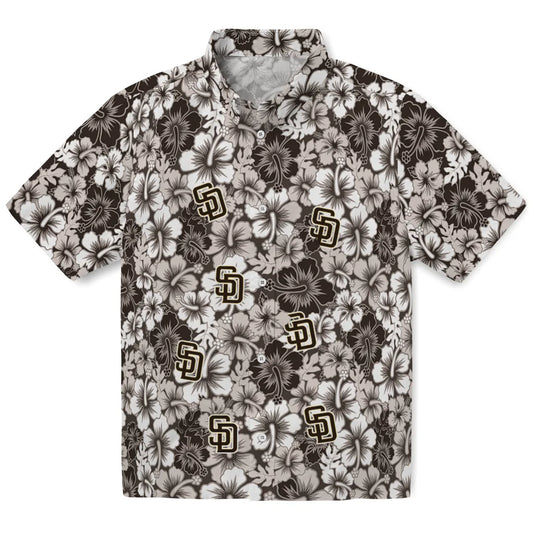 San Diego Padres Hawaiian Shirt - Hibiscus Blooms | Moonbestprint