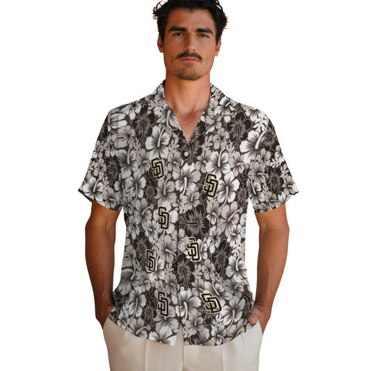 San Diego Padres Hawaiian Shirt - Hibiscus Blooms | Moonbestprint